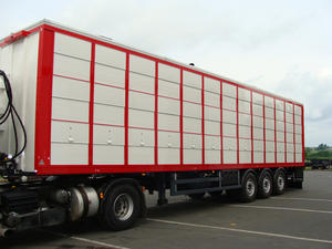 Semi trailer 3 decks pigs and sheep